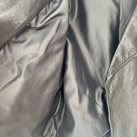 J.Crew Collection Washed Leather Motorcycle Jacket Black Women's Size XXL - Picture 8 of 16